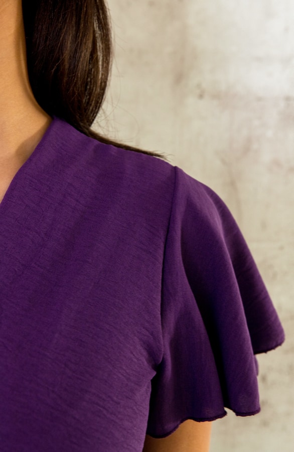Toscane V-hals Jurk Dark Purple – shoparchief, foto 9