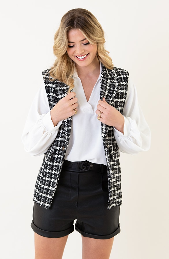 Tweed Luxury Gilet Black – shoparchief, foto 6
