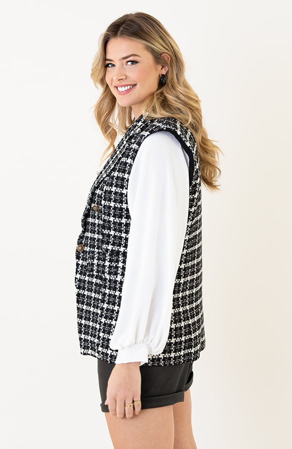 Tweed Luxury Gilet Black – shoparchief, foto 7