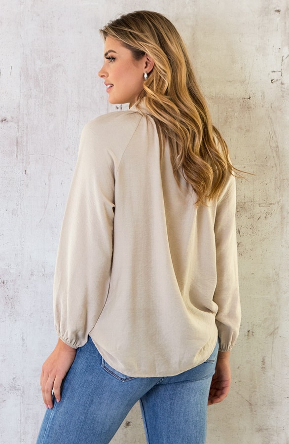 Twisted Blouse Beige – shoparchief, foto 9