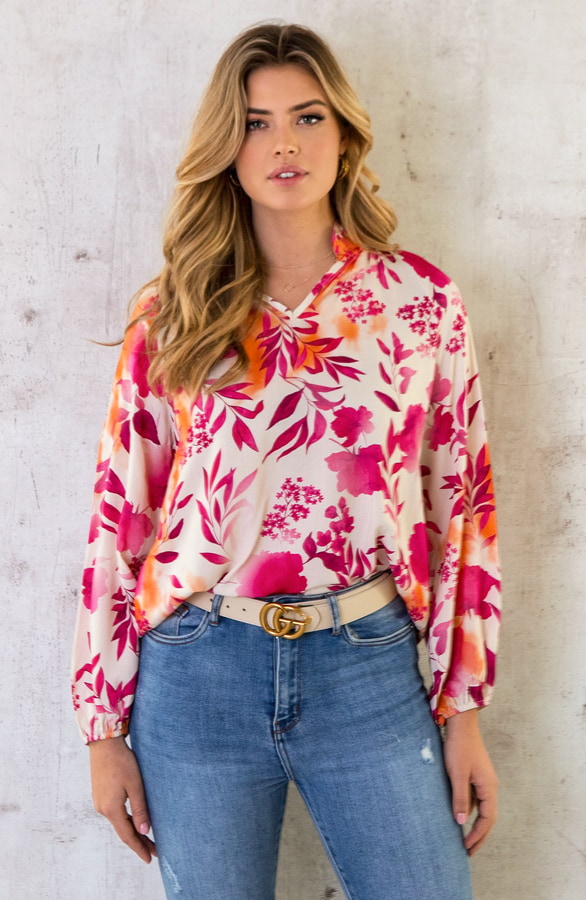 Viscose Bloemen Blouse Marbella – shoparchief, foto 6