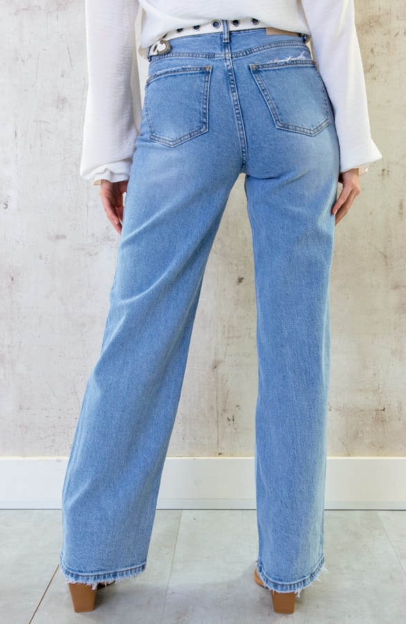 Washed Wide Leg Jeans – shoparchief, foto 3