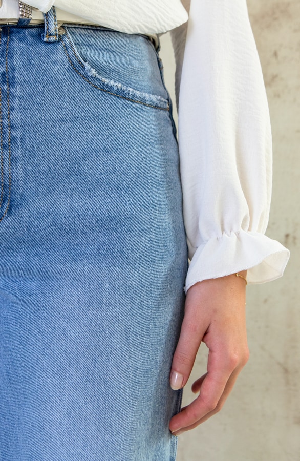 Washed Wide Leg Jeans – shoparchief, foto 4