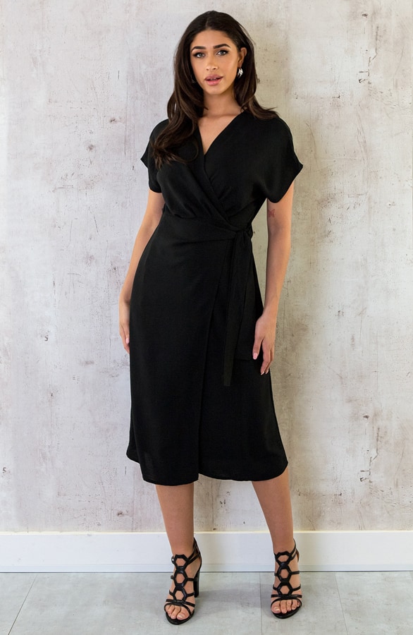 Wrap Dress Monaco Zwart – shoparchief, foto 6