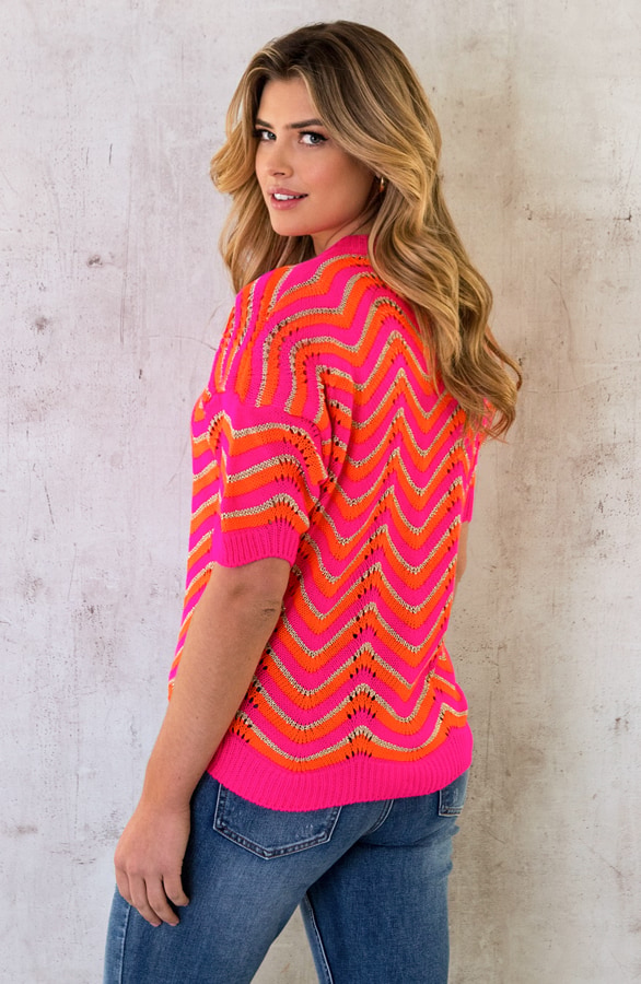Zigzag Pullover Fuchsia Lurex Neon, Foto 10