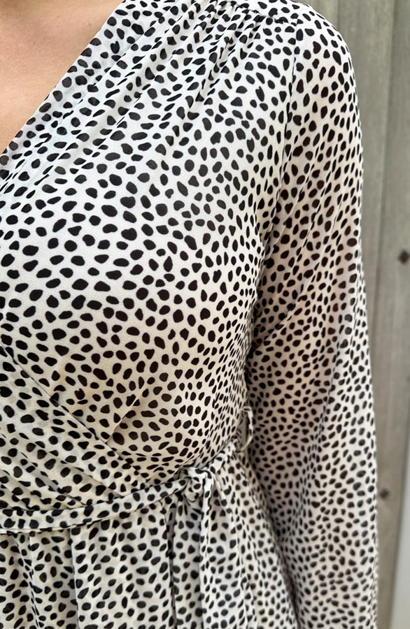 Cheetah Ruffle Dress Beige – shoparchief, foto 4