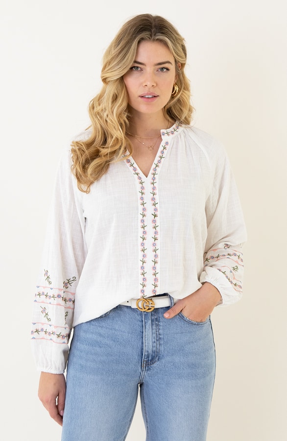 Cotton Embroidery Blouse Flower – shoparchief