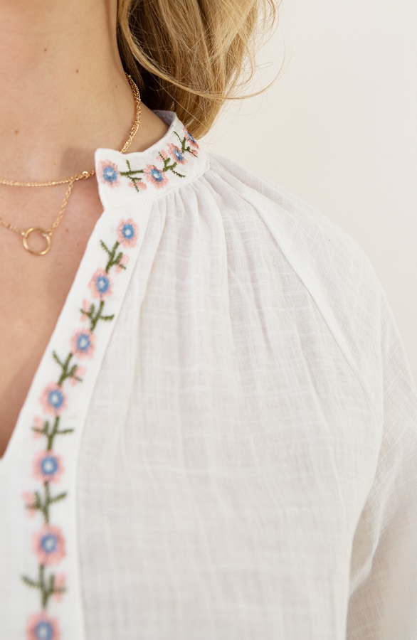 Cotton Embroidery Blouse Flower – shoparchief, foto 6