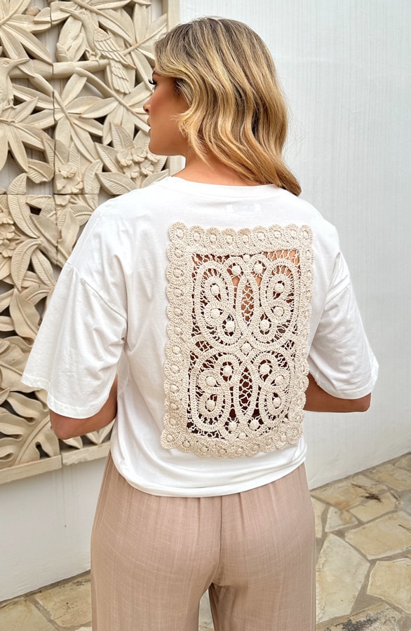 Crochet T-shirt Ecru – shoparchief, foto 2