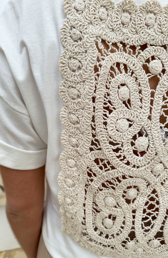 Crochet T-shirt Ecru – shoparchief, foto 3