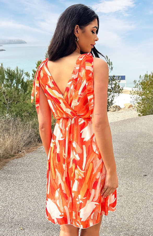 Dubai V-hals Jurk Oranje – shoparchief, foto 2
