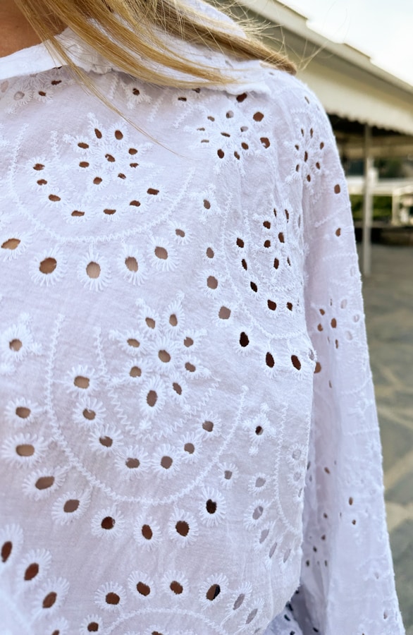 Embroidery Oversized Blouse Ecru – shoparchief, foto 4