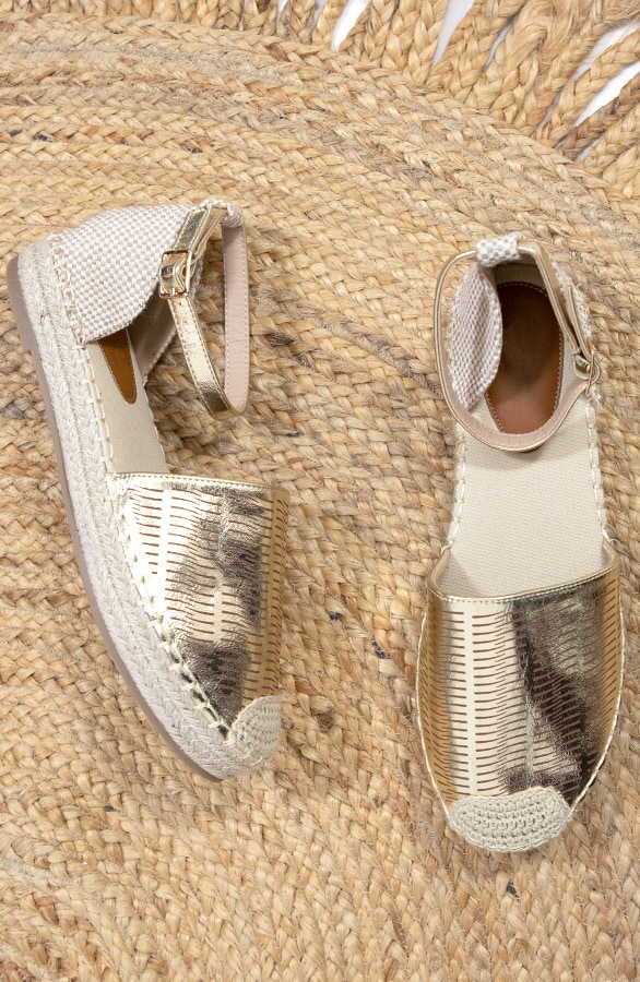 Espadrilles Suède Metallic Goud – shoparchief
