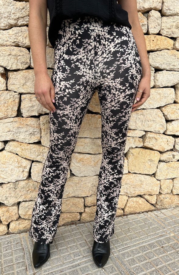 Flared Broek Leaves Black – shoparchief, foto 6