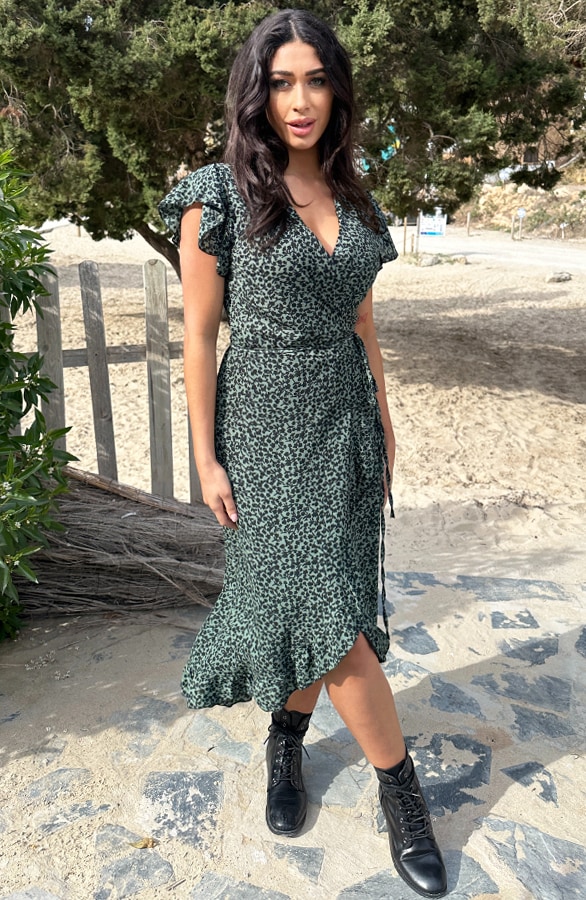 Floral Midi Jurk Army – shoparchief, foto 3