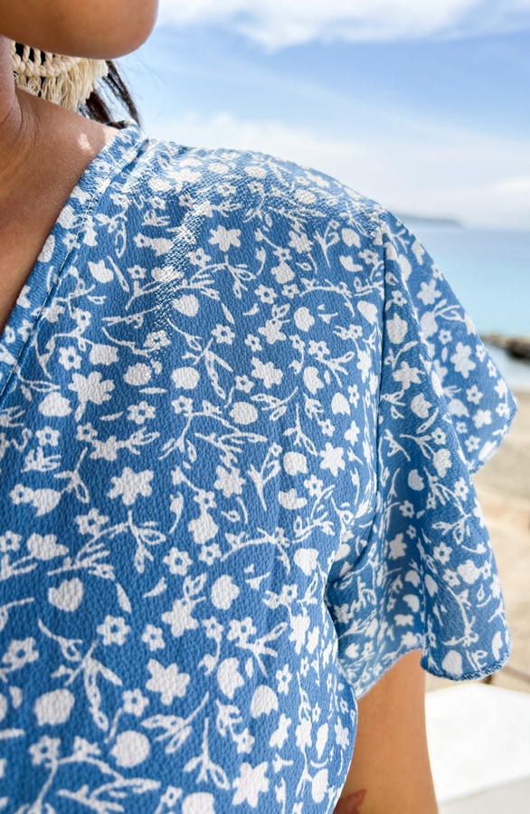 Floral Midi Jurk Blue – shoparchief, foto 5