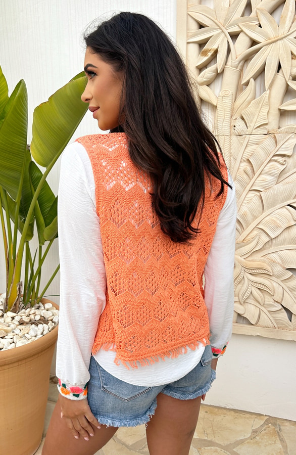 Gehaakt Gilet Light Peach – shoparchief, foto 3
