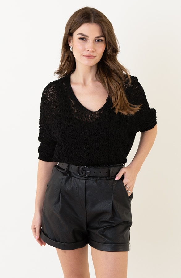 Gehaakte Lurex Trui Dames Zwart – shoparchief, foto 6