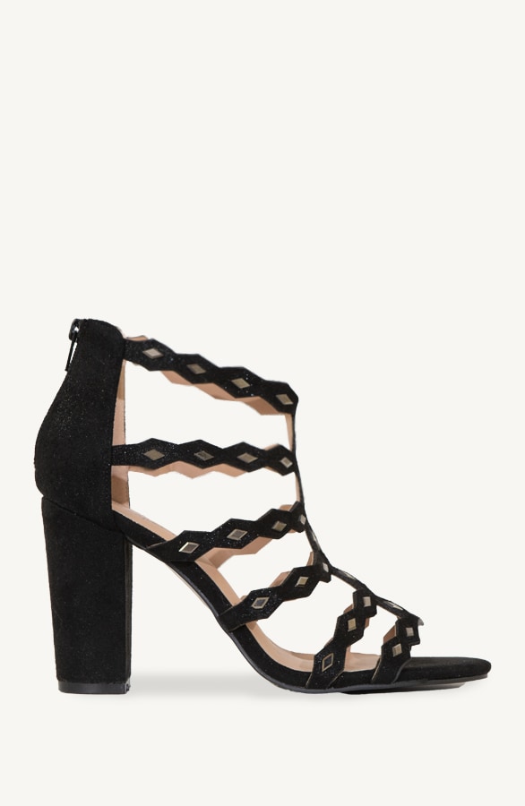 Gladiator Suede Heels Zwart – shoparchief