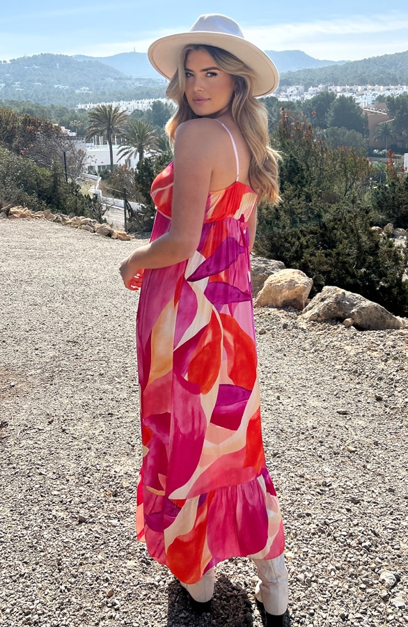 Ibiza Spaghetti Maxi Jurk Roze – shoparchief, foto 3