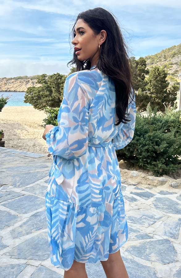 Jurk Met Wijde Mouwen Blue – shoparchief, foto 9