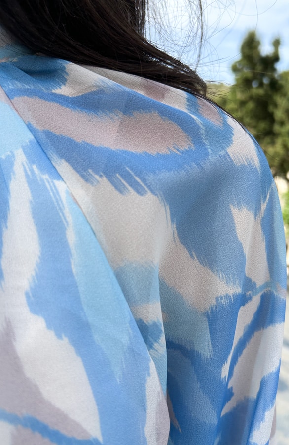 Jurk Met Wijde Mouwen Blue – shoparchief, foto 10