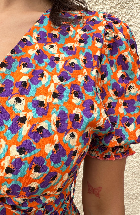 Violet Pofmouwen Jurk Oranje – shoparchief, foto 6