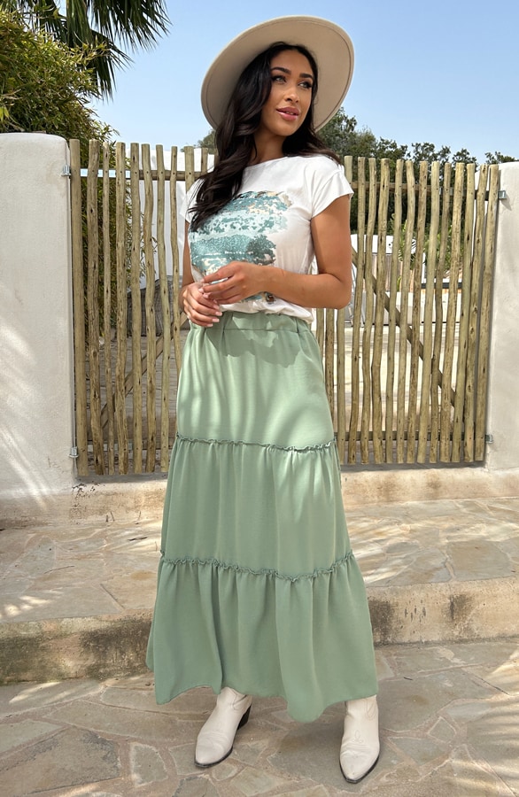 Maxi Rok Ruffle Mint – shoparchief, foto 3