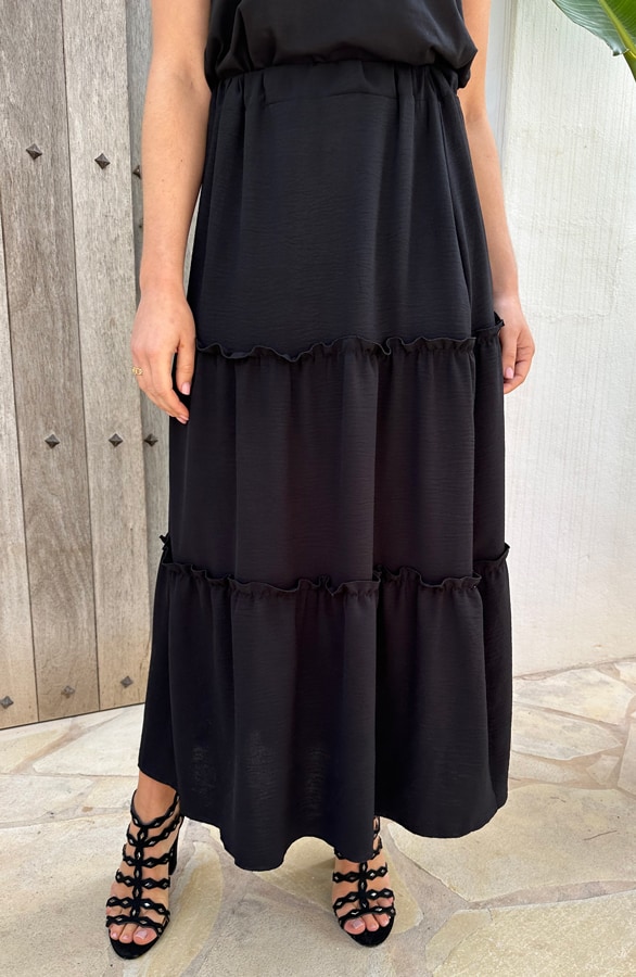 Maxi Rok Ruffle Zwart – shoparchief