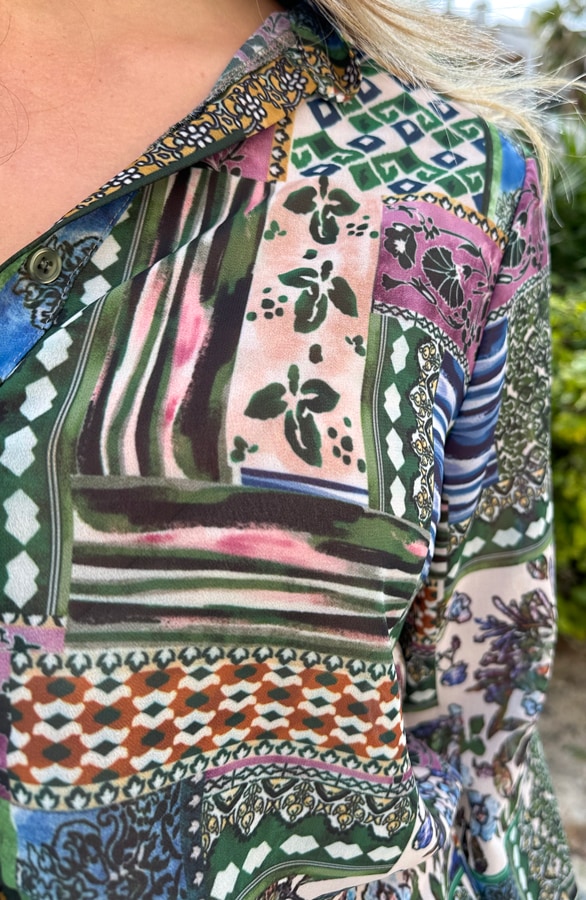 Patchwork Blouse Army – shoparchief, foto 5