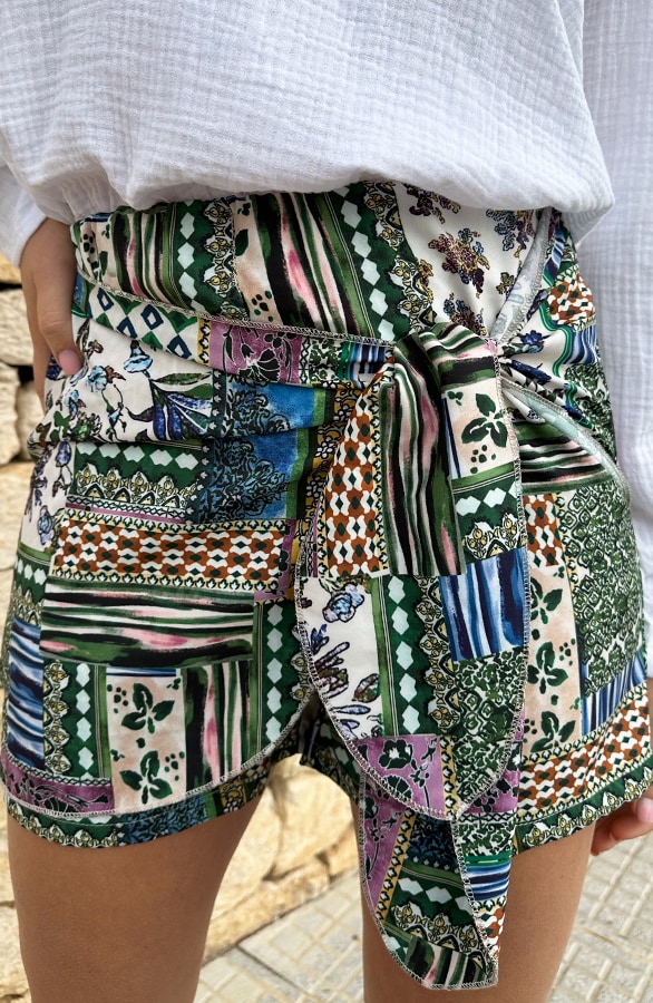 Patchwork Wrap Skort Army – shoparchief