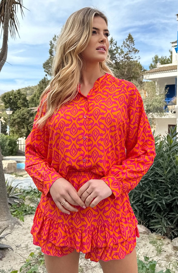 Print Skort Fuchsia Oranje – shoparchief, foto 5