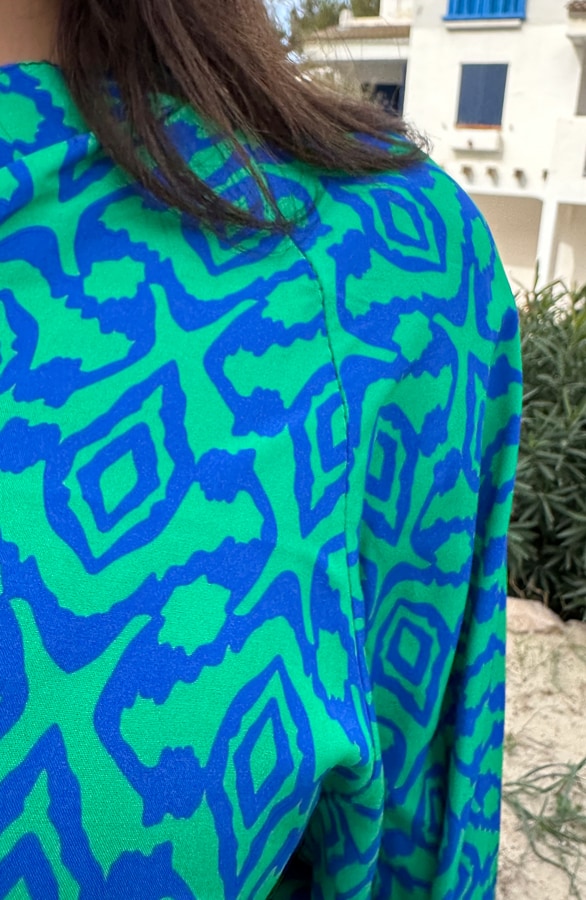 Print Blouse Kobalt Groen – shoparchief, foto 5