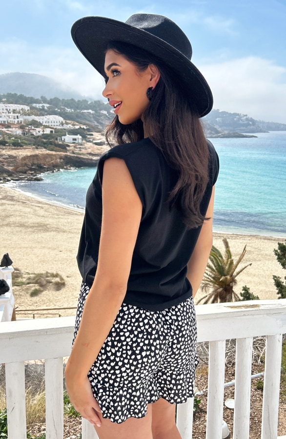 Print Skort Lovely Zwart – shoparchief, foto 5