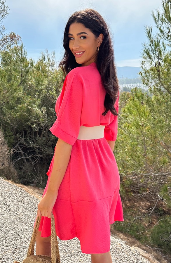 Saint Tropez Ruffle Jurk Koraal – shoparchief, foto 3