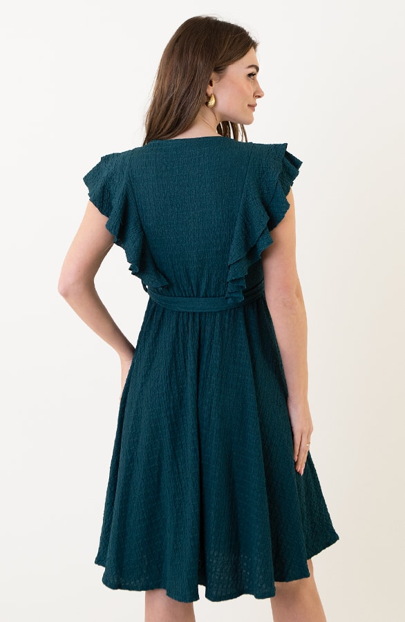 Smocked Ruches Jurk Smaragd – shoparchief, foto 11