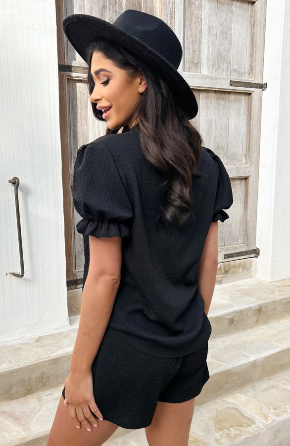 Smocked Short Sevilla Zwart 2.0 – shoparchief, foto 4