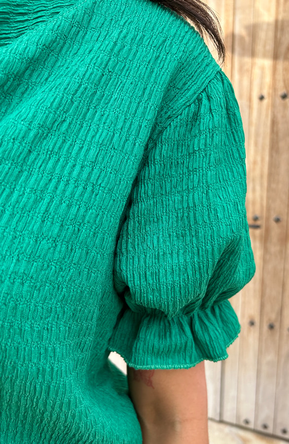 Smocked Top Sevilla Bright Green – shoparchief, foto 4