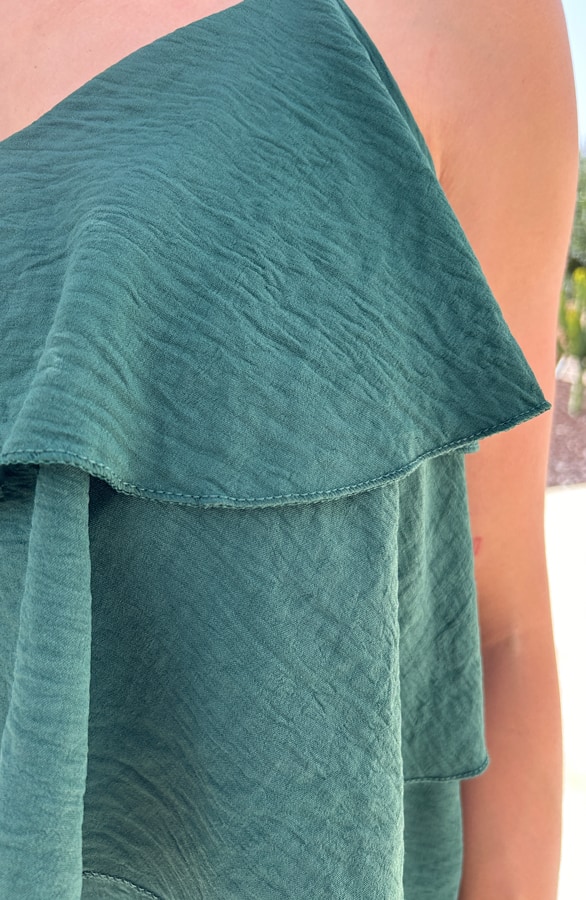 Spaghetti Ruffle Top Smaragd, Shoparchiv, Foto 5