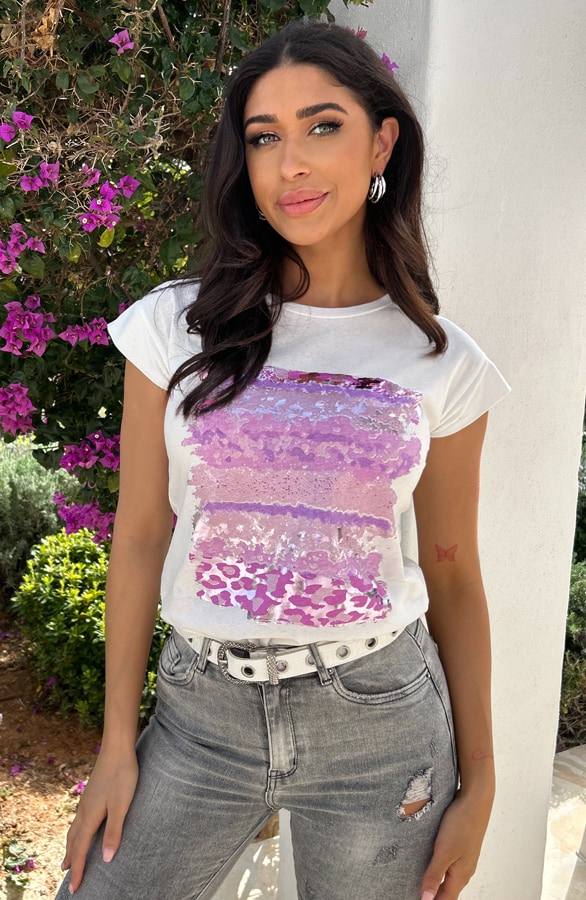 Top Animal Print Lila – shoparchief, foto 3