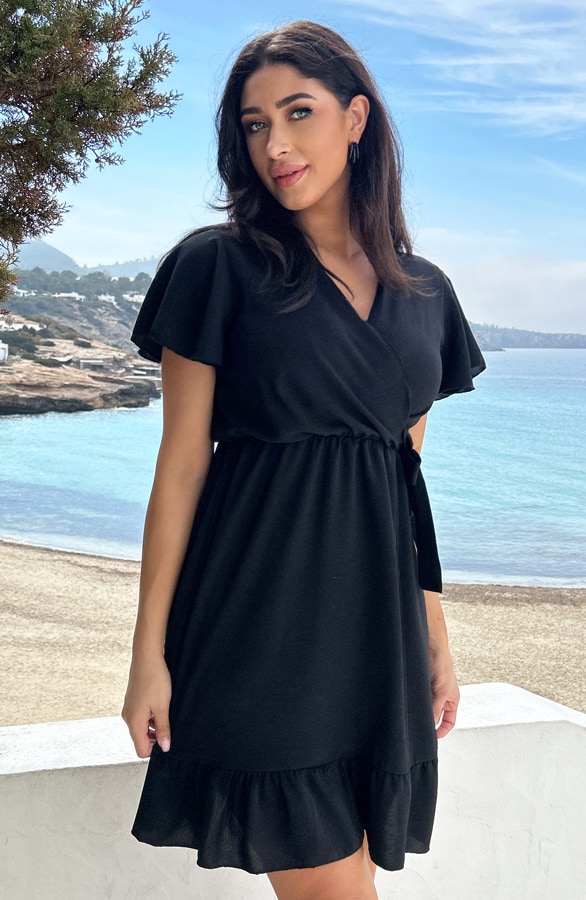 Toscane V-hals Jurk Black – shoparchief, foto 2