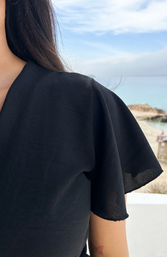 Toscane V-hals Jurk Black – shoparchief, foto 6