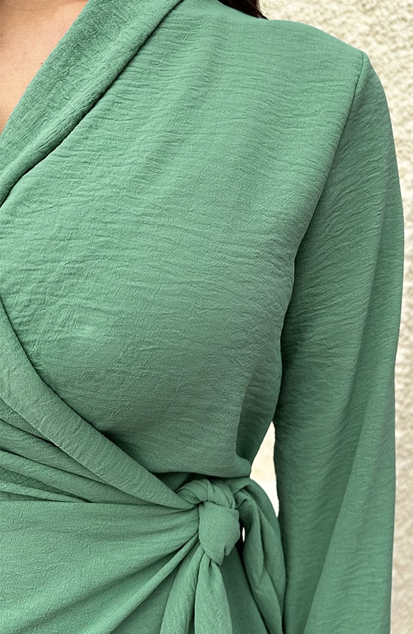 Wrap Dress Button Vegas Mint – shoparchief, foto 5