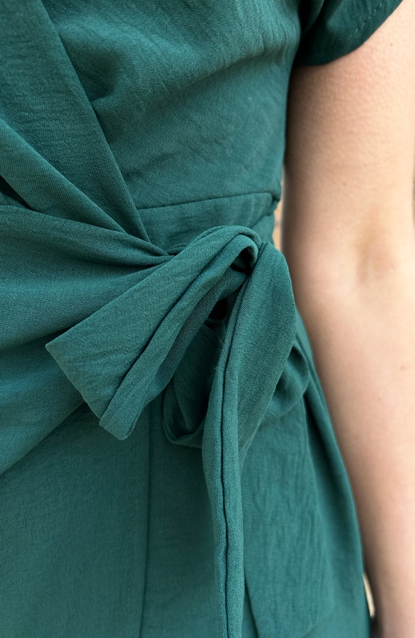 Wrap Dress Button Vegas Smaragd – shoparchief, foto 10