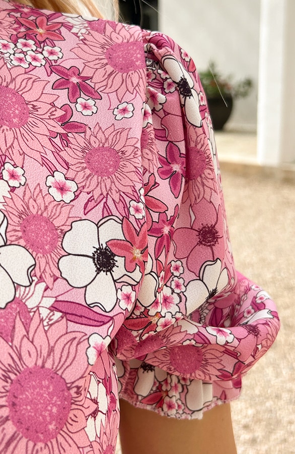 Bloemen Strik Jurk Roze – shoparchief, foto 5