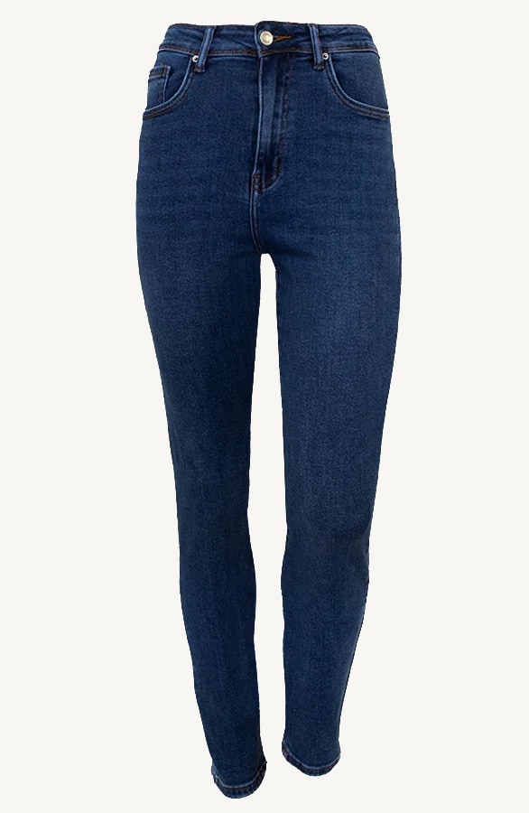 High Waisted Push Up Jeans Dark Blue – shoparchief