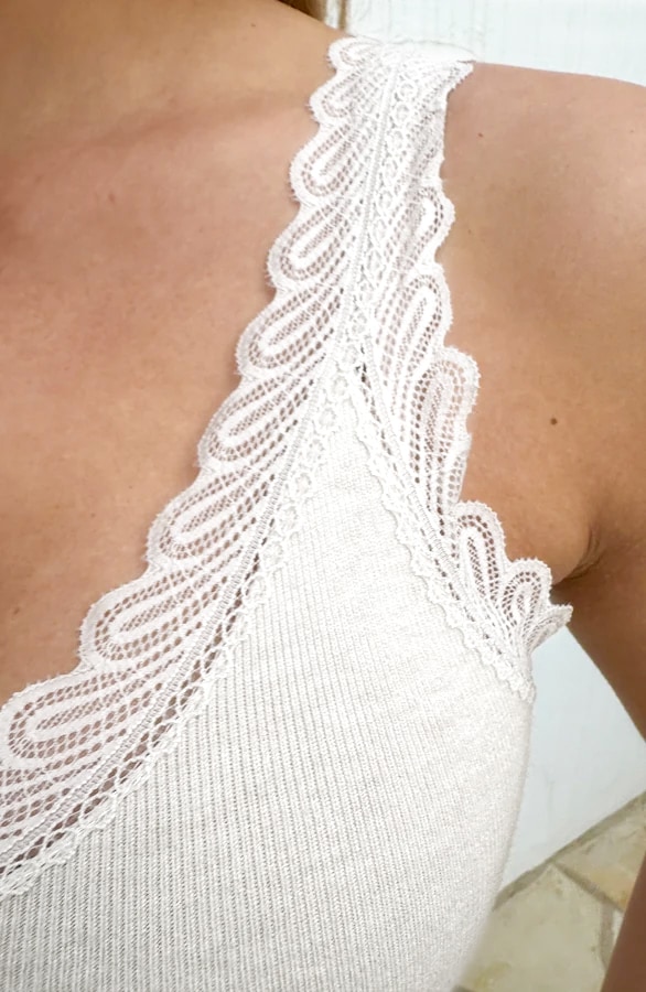 Kanten Detailed Top Ecru – tops, foto 5