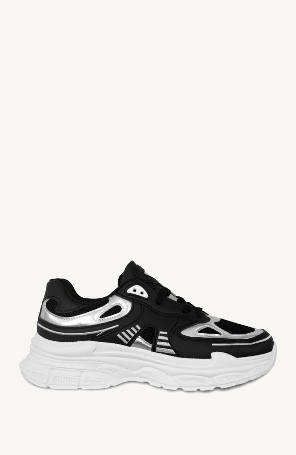 Metallic Runners LA Zwart Zilver – shoparchief