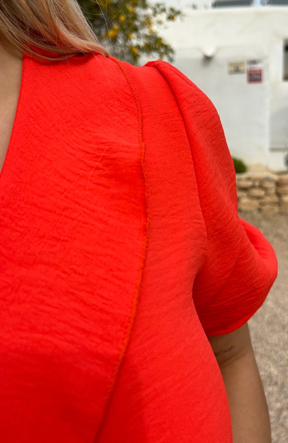 Rüschen Bluse Kurzarm Orange, Shoparchiv, Foto 5