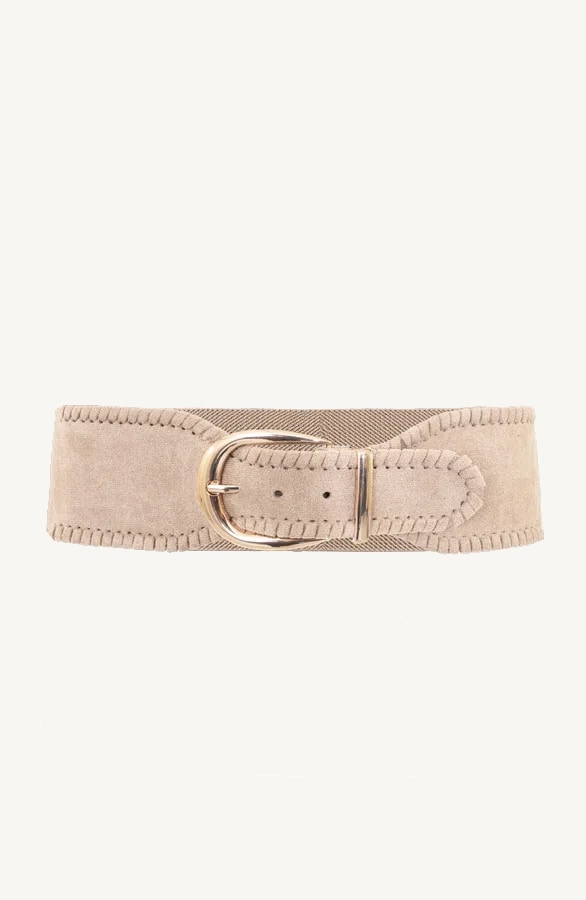 Suede Tailleriem Stretch Beige – shoparchief